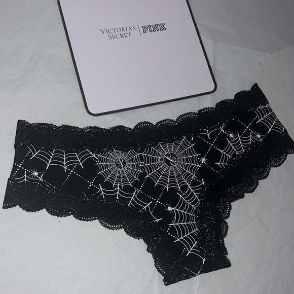 (L) Victoria’s Secret PINK Halloween Spider Cheeky Panty - Picture 3 of 8
